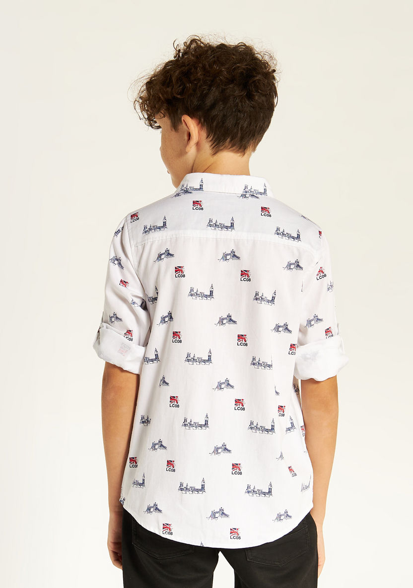 Lee Cooper Printed Shirt with Long Sleeves and Pocket-Shirts-image-3