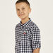 Lee Cooper Checked Shirt with Spread Collar and Long Sleeves-Shirts-thumbnail-2
