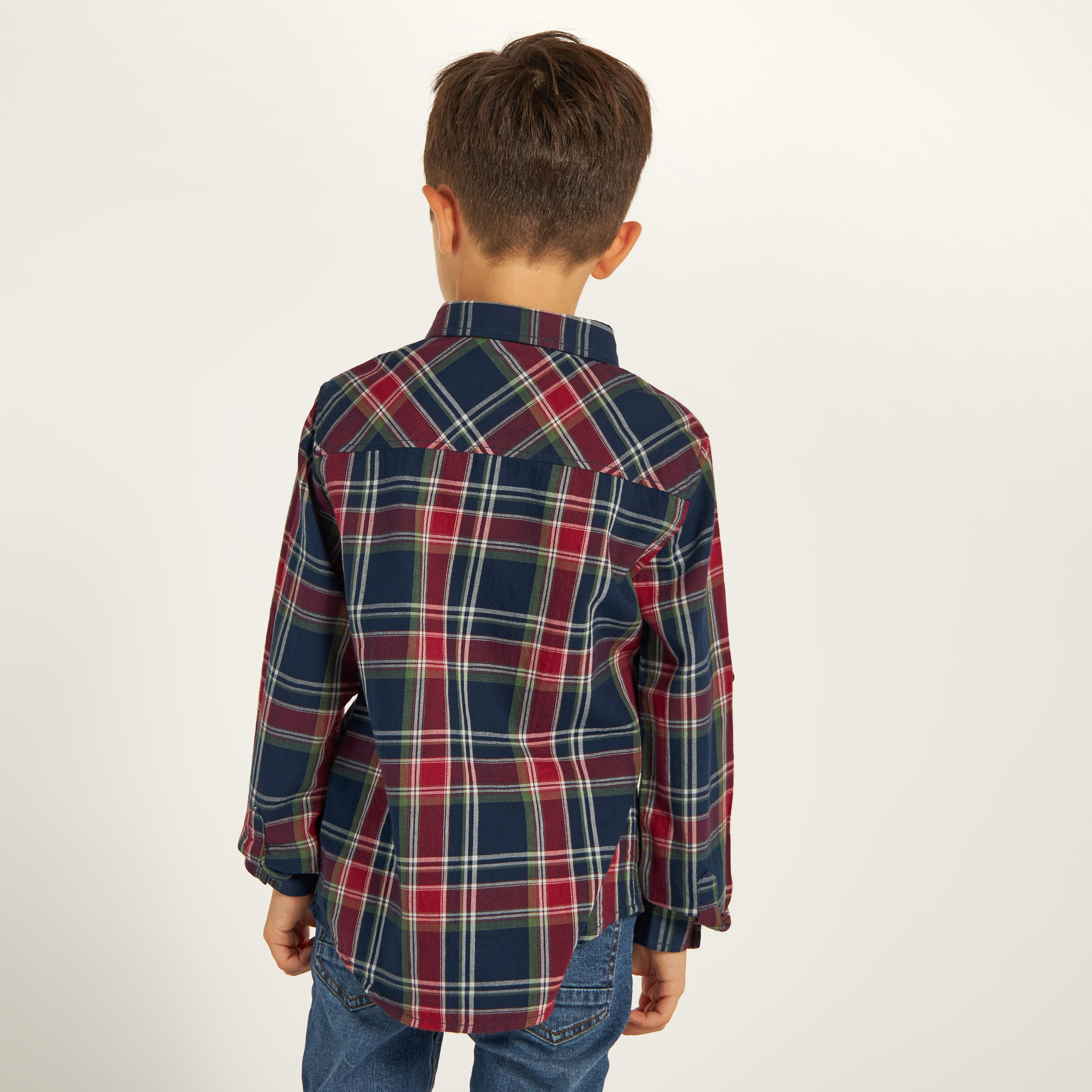 Lee Cooper Checked Shirt with Collar and Long Sleeves-boys-clothing-shirts-image-4