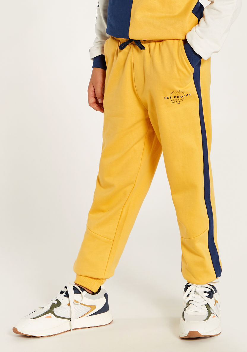 Lee Cooper Printed Joggers with Drawstring Closure-Joggers-image-1