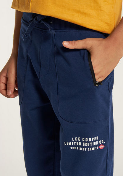 Lee Cooper Solid Joggers with Drawstring Closure and Pockets
