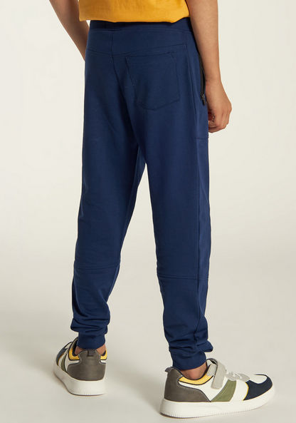 Lee Cooper Solid Joggers with Drawstring Closure and Pockets-Joggers-image-4