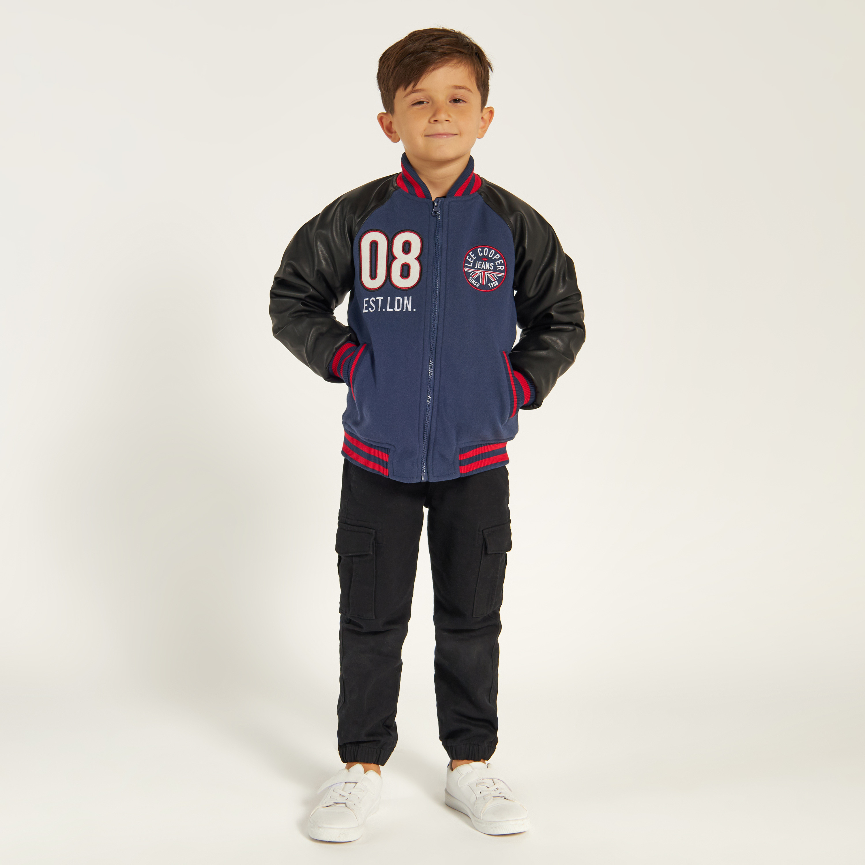 Lee Cooper Varsity Jacket with Zip Closure and Pockets-boys-clothing-jacketsandcoats-image-1