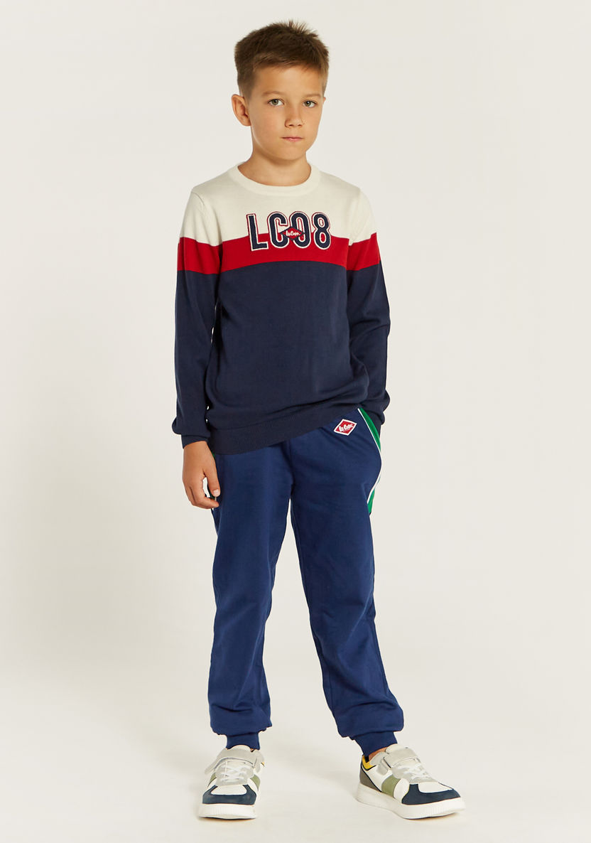 Lee Cooper Colourblock Sweater with Crew Neck and Long Sleeves-Sweaters and Cardigans-image-0