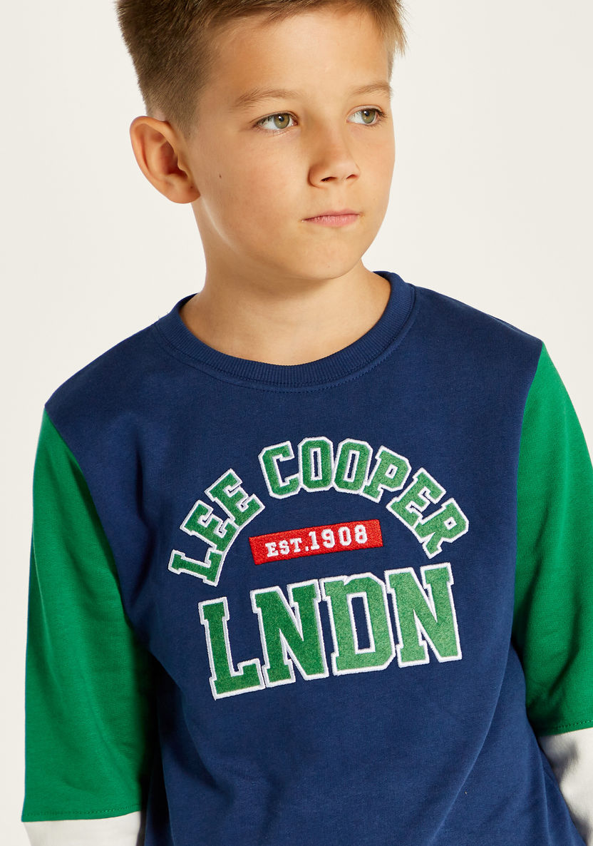 Lee Cooper Colourblock Sweatshirt with Long Sleeves and Crew Neck-Sweatshirts-image-2