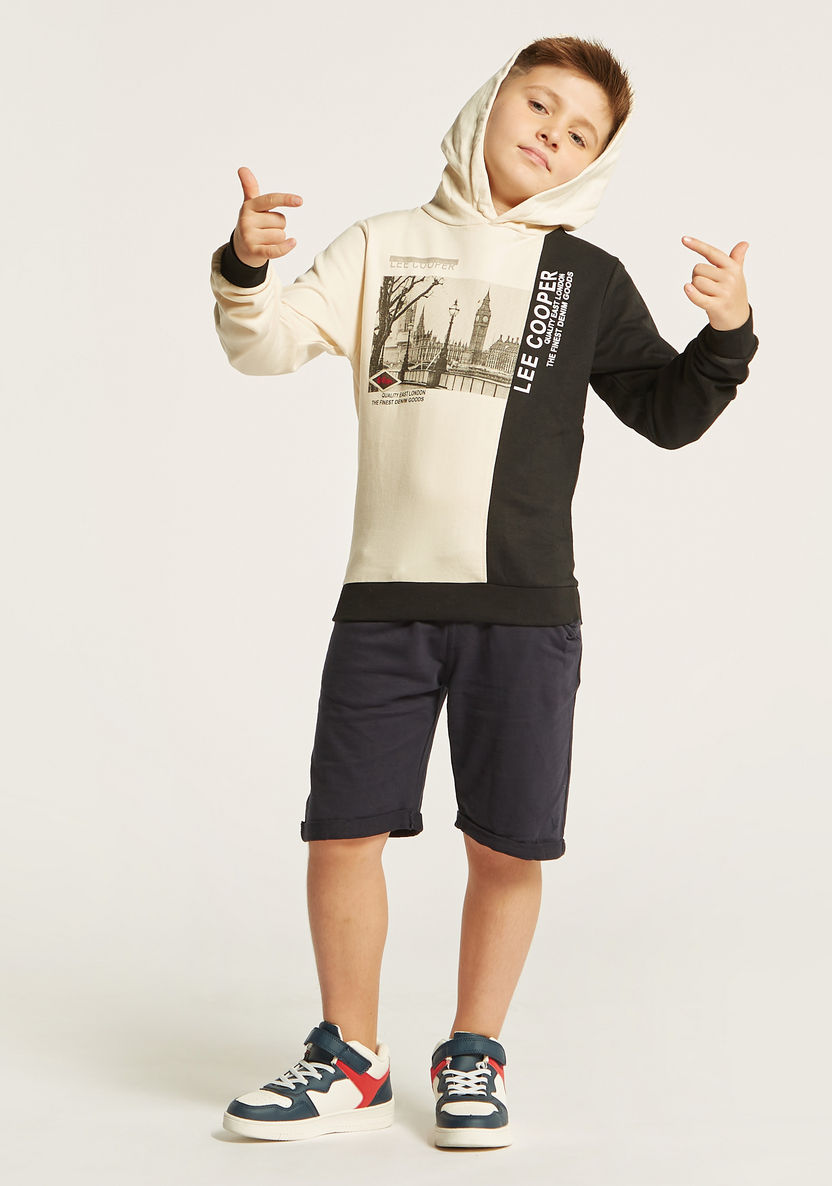 Lee Cooper Printed Sweatshirt with Hood and Long Sleeves-Sweatshirts-image-0