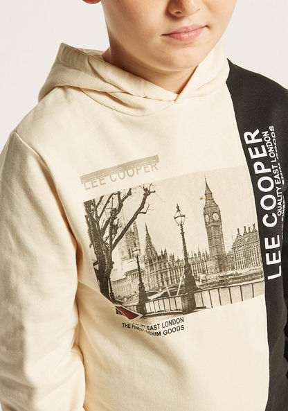 Lee Cooper Printed Sweatshirt with Hood and Long Sleeves-Sweatshirts-image-2