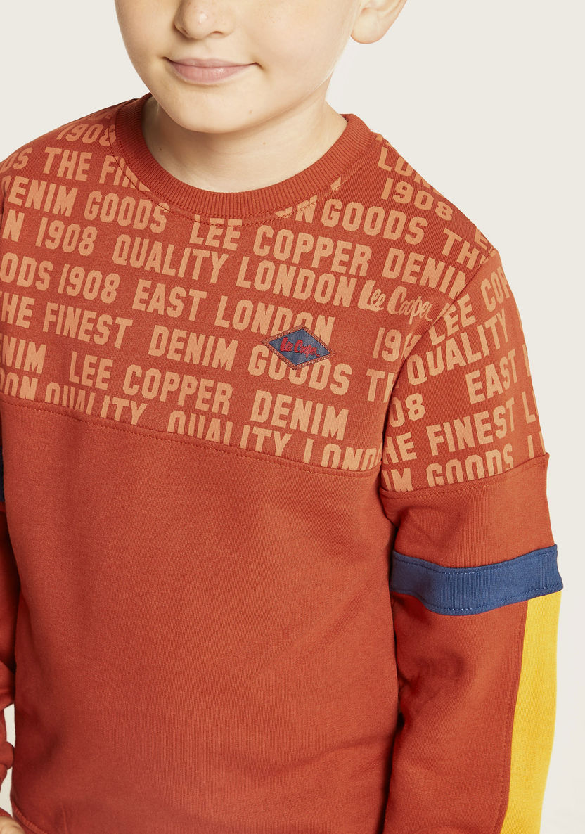 Lee Cooper Colourblock Crew Neck Sweatshirt with Long Sleeves-Sweatshirts-image-2