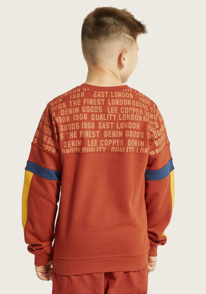 Lee Cooper Colourblock Crew Neck Sweatshirt with Long Sleeves-Sweatshirts-image-3