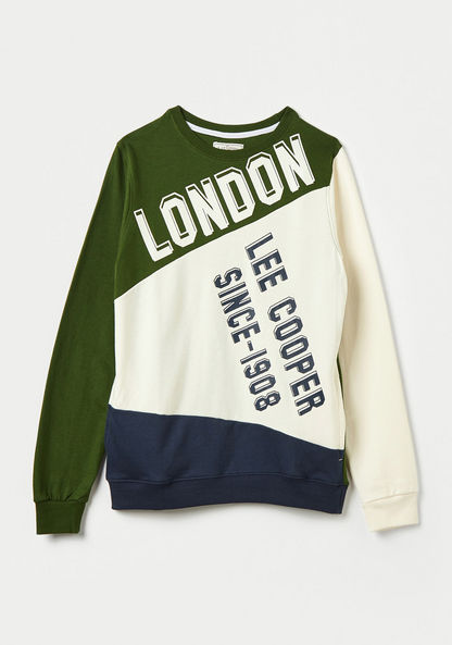 Lee Cooper Colourblock Pullover with Crew Neck and Long Sleeves-Sweatshirts-image-0