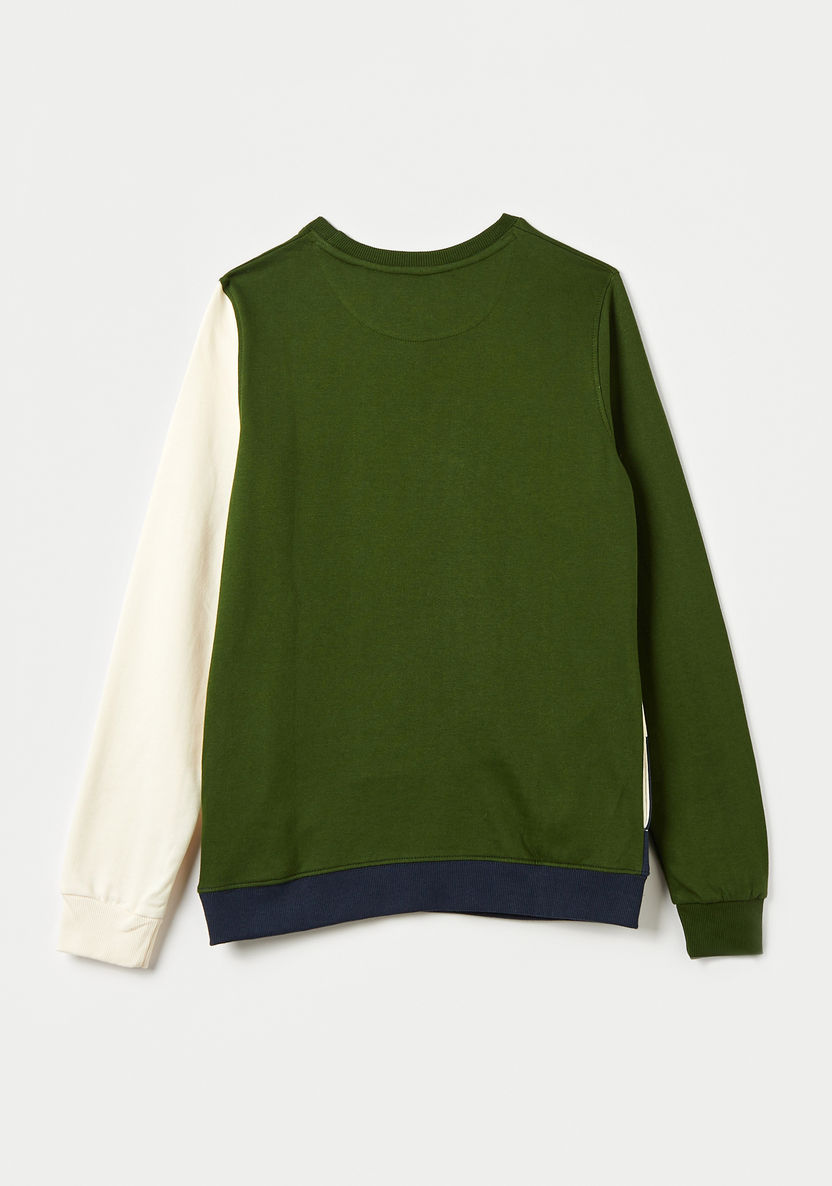 Lee Cooper Colourblock Pullover with Crew Neck and Long Sleeves-Sweatshirts-image-1