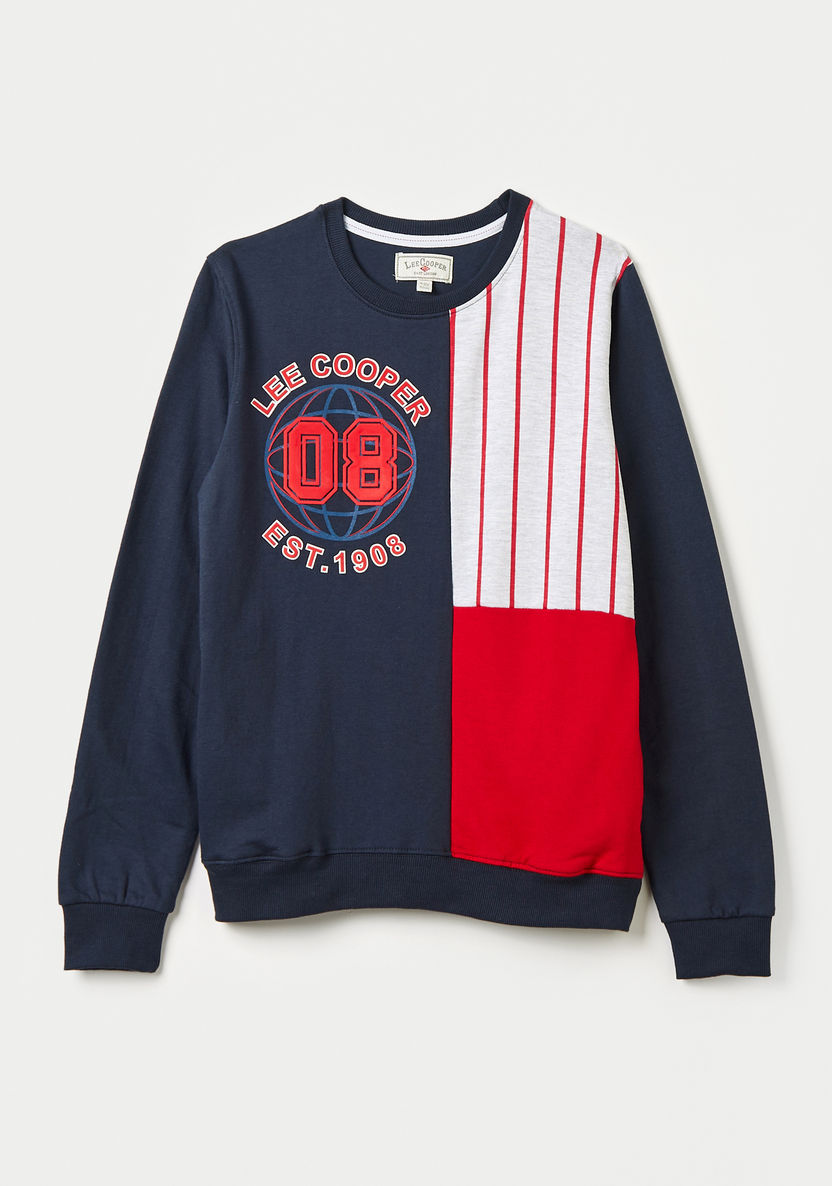 Lee Cooper Colourblock Sweatshirt with Crew Neck and Long Sleeves-Sweatshirts-image-0