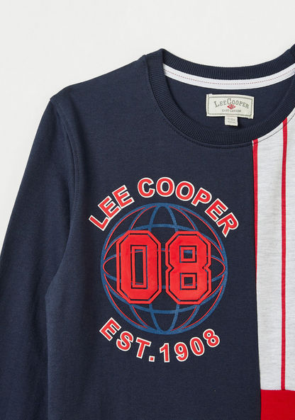 Lee Cooper Colourblock Sweatshirt with Crew Neck and Long Sleeves-Sweatshirts-image-2