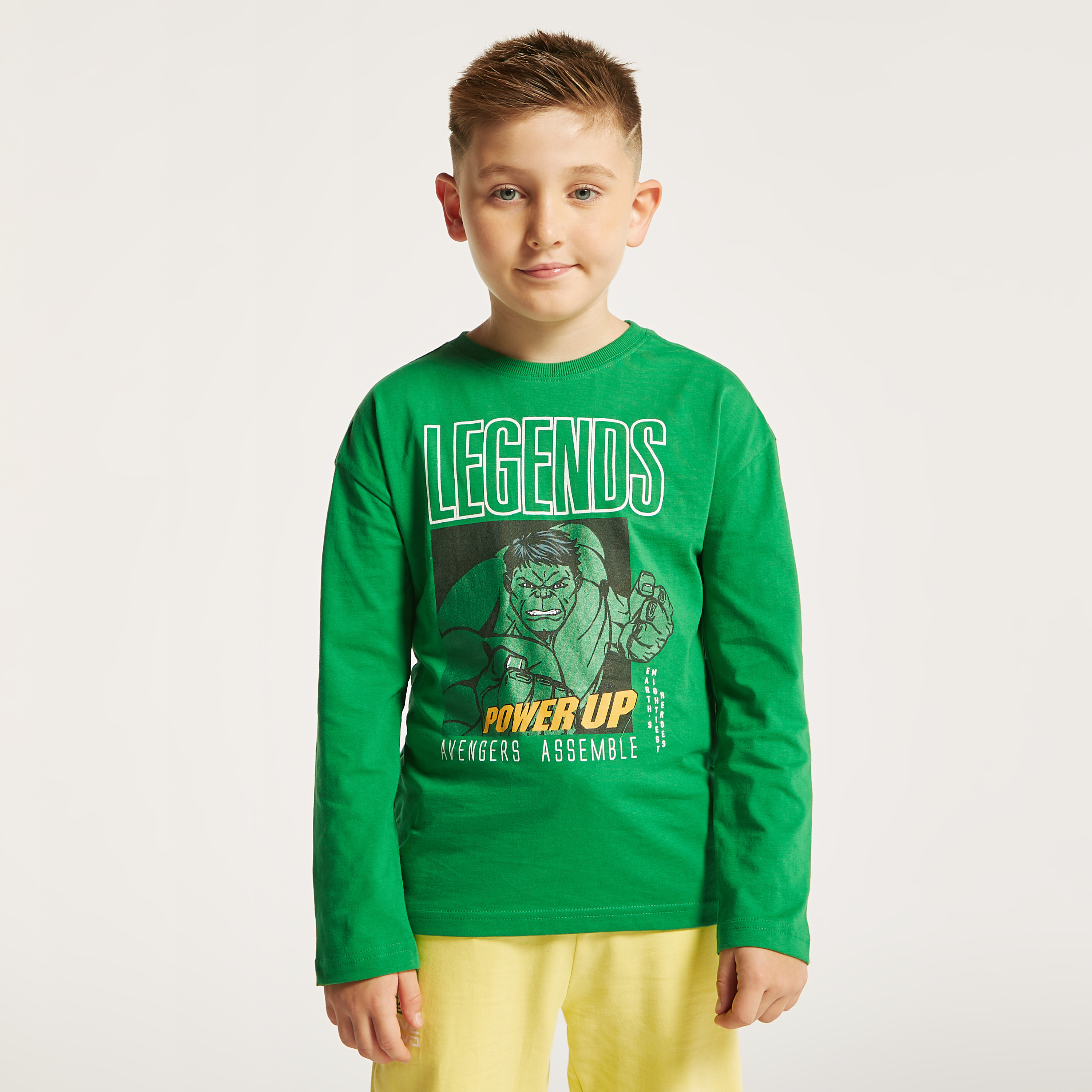Avengers Print Crew Neck T-shirt with Long Sleeves-boys-clothing-tshirtsandpolos-image-1