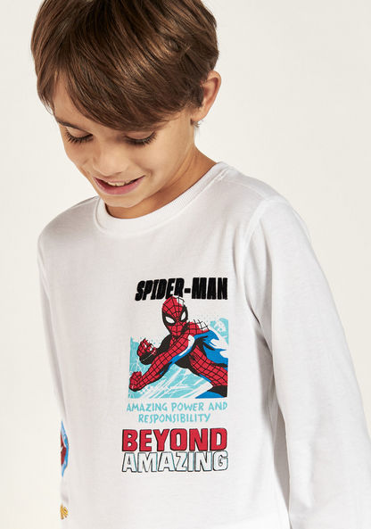 Spider-Man Print Long Sleeves T-shirt with Crew Neck-T Shirts-image-2