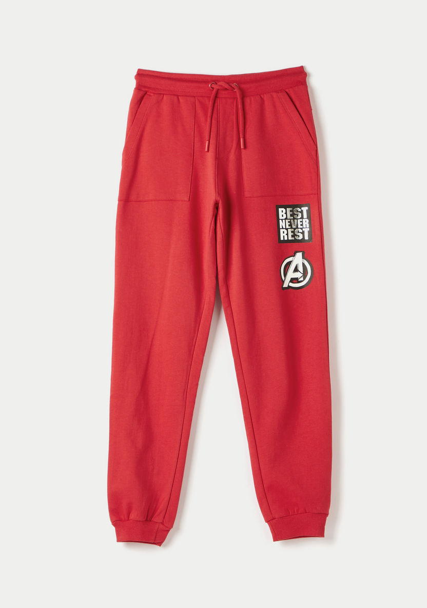 Avengers Print Joggers with Drawstring Closure and Pockets-Joggers-image-0