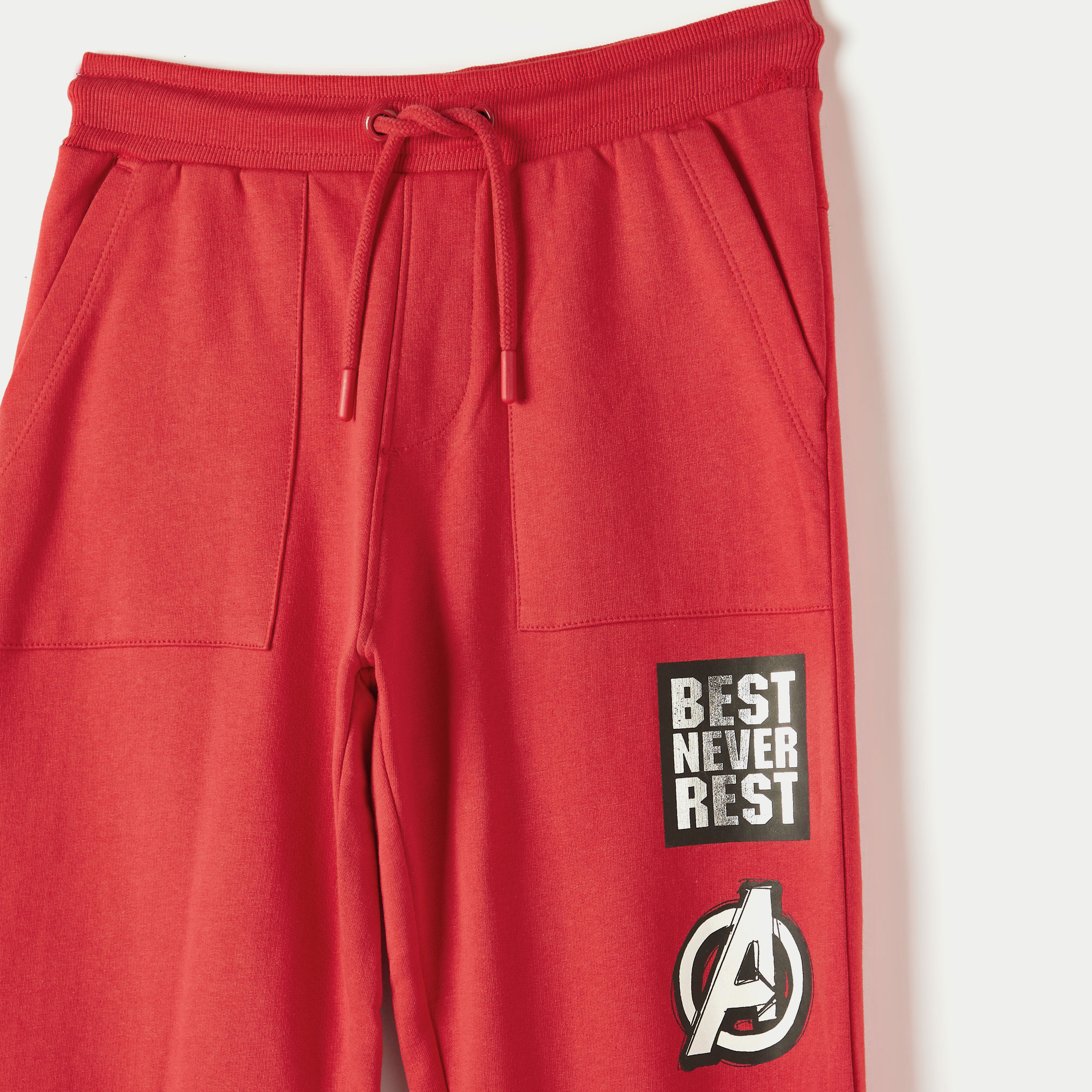 Avengers Print Joggers with Drawstring Closure and Pockets-boys-clothing-bottoms-joggersandtrackpants-image-2