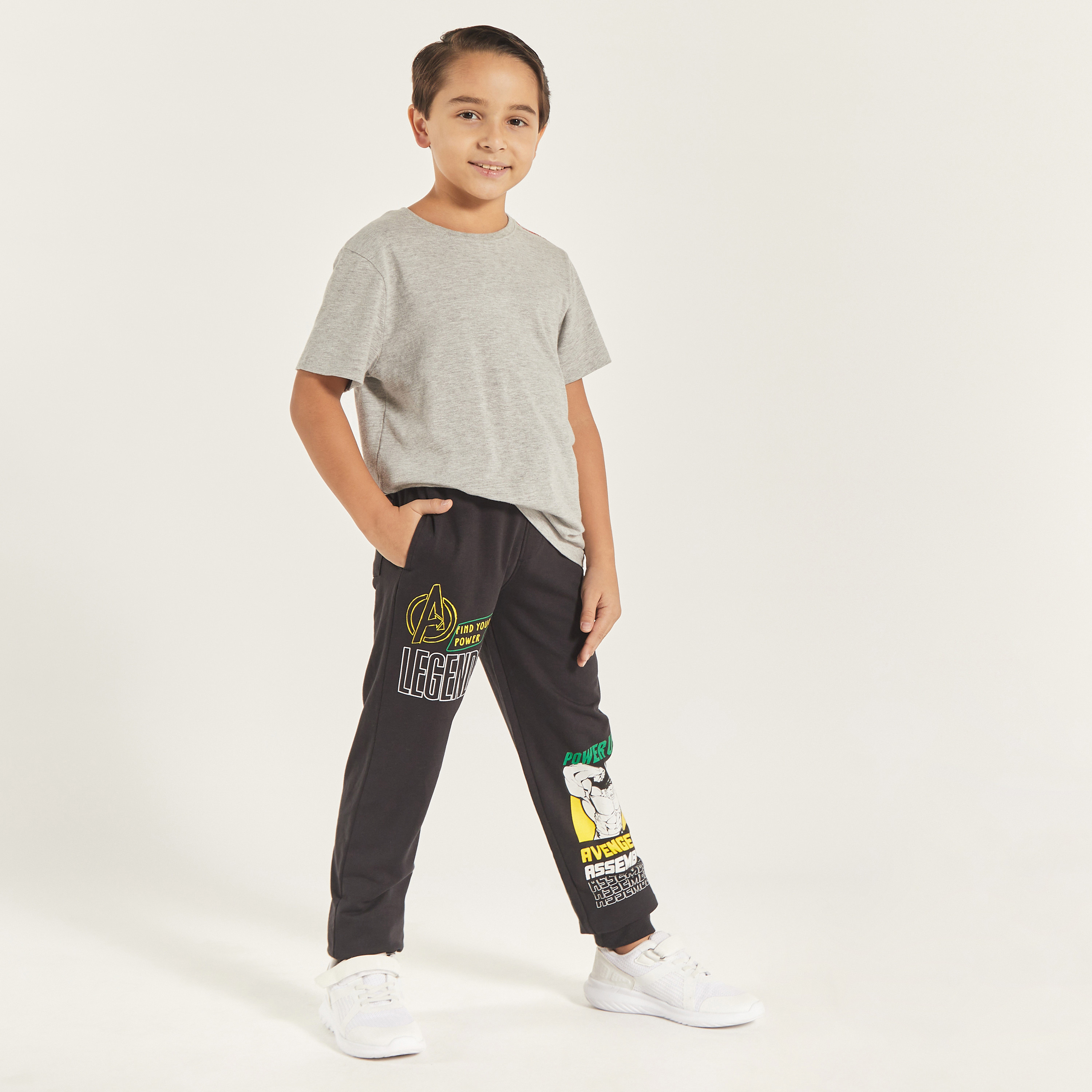 Buy Avengers Print Track Pants with Drawstring Closure and Pockets Online Babyshop UAE