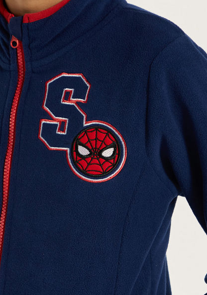 Spider-Man Print Sweatshirt with Zip Closure and Stand Neck-Sweatshirts-image-2