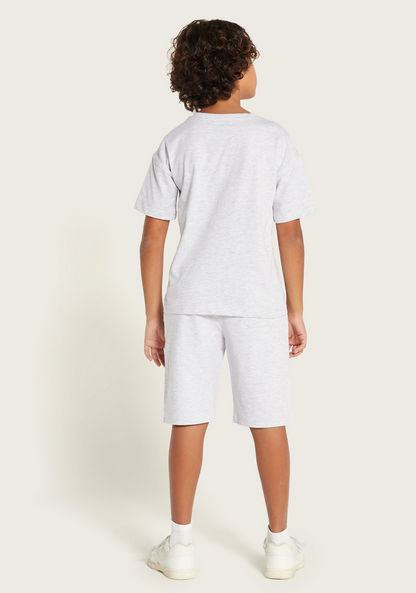 NASA Printed Round Neck T-shirt and Shorts Set
