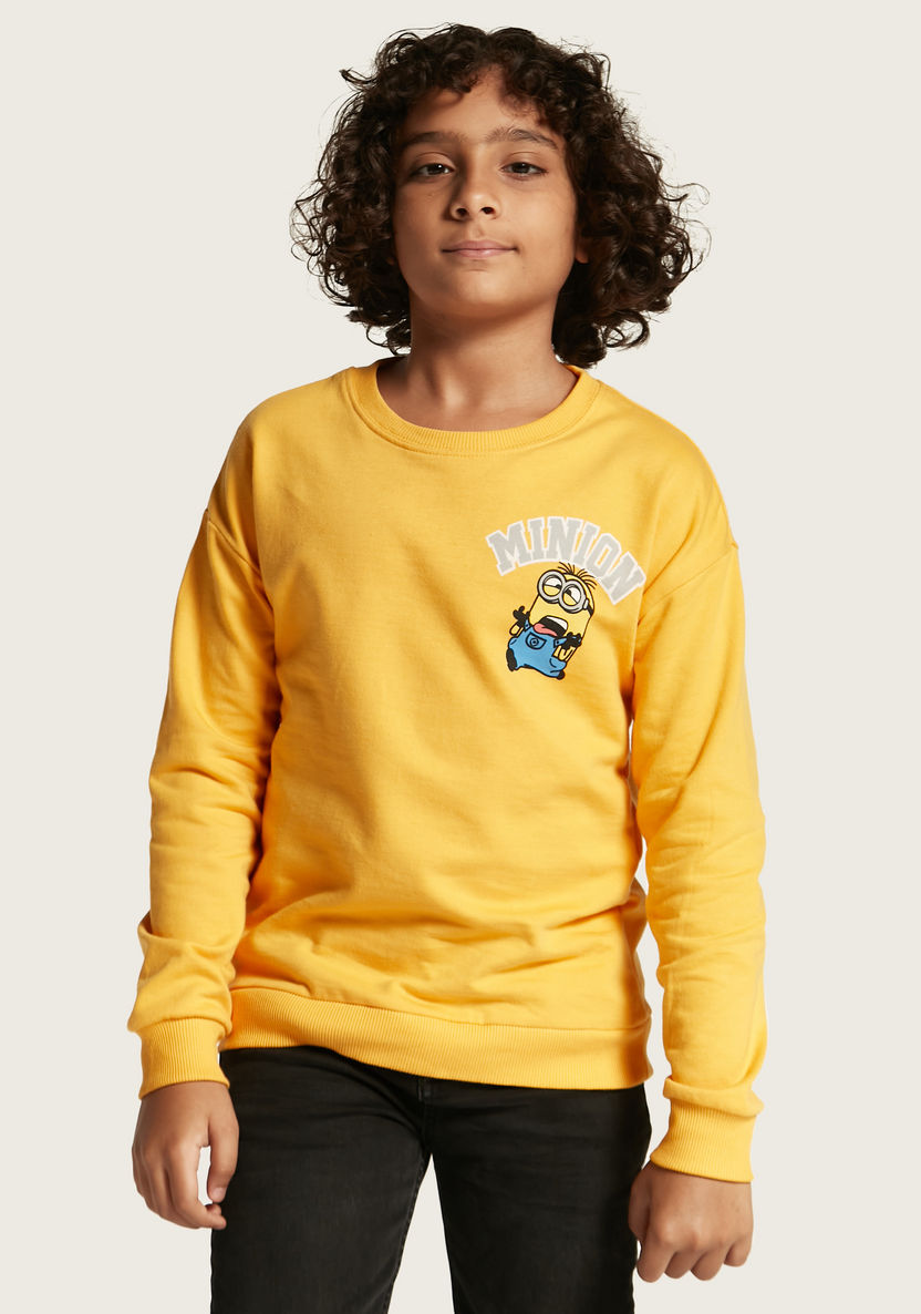 Minions Print Sweatshirt with Crew Neck and Long Sleeves-Sweatshirts-image-1
