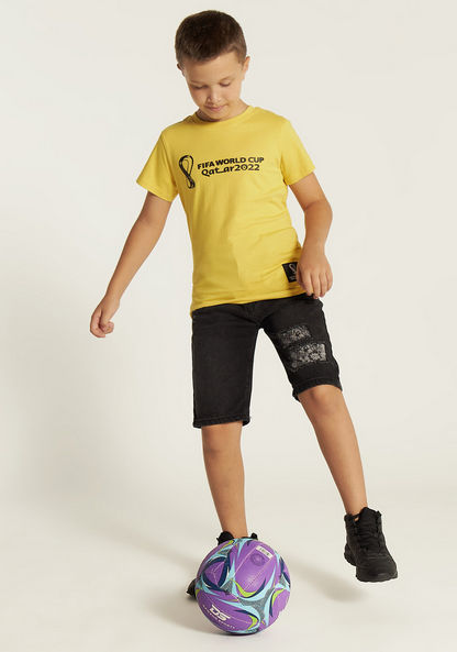 FIFA Printed T-shirt with Short Sleeves and Crew Neck