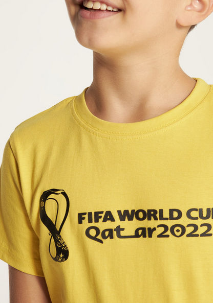 FIFA Printed T-shirt with Short Sleeves and Crew Neck