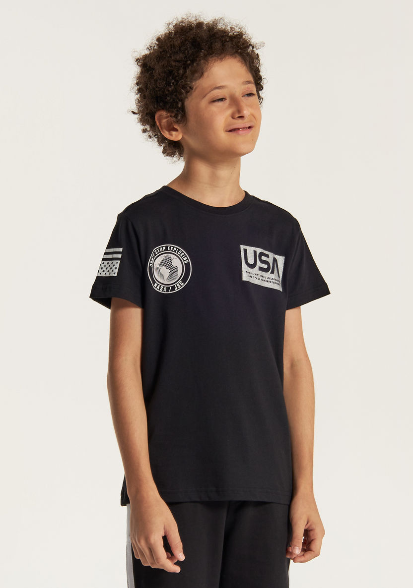 NASA Printed T-shirt with Crew Neck and Short Sleeves-T Shirts-image-2