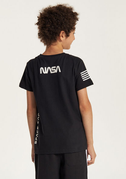 NASA Printed T-shirt with Crew Neck and Short Sleeves