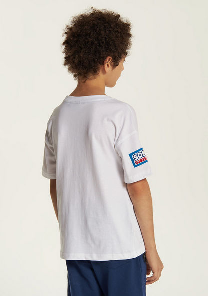 SEGA Printed Round Neck T-shirt with Short Sleeves