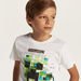 Minecraft Graphic Print T-shirt with Crew Neck and Short Sleeves-T Shirts-thumbnailMobile-2