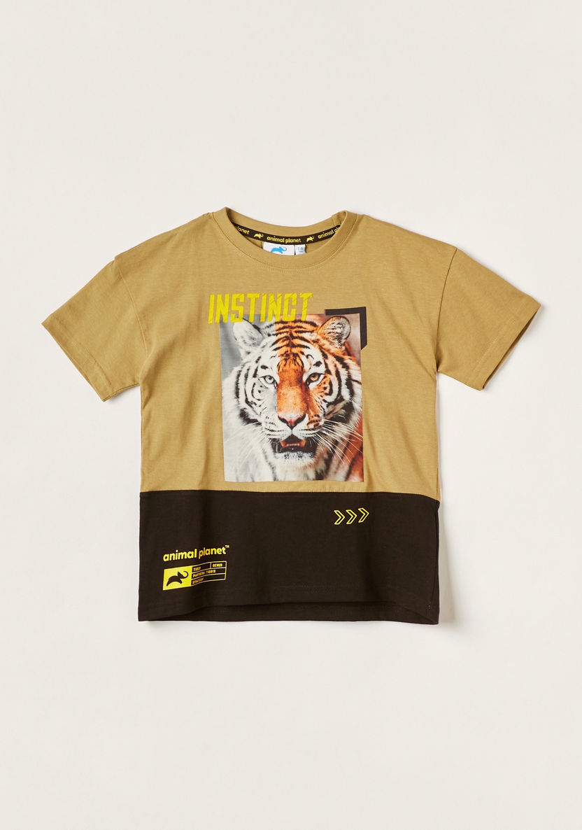 Discovery Printed T-shirt with Crew Neck and Short Sleeves-T Shirts-image-0