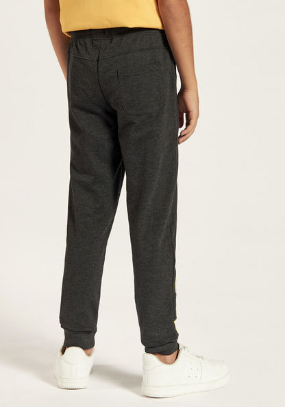 Smiley World Printed Joggers with Drawstring Closure and Pockets-Joggers-image-3