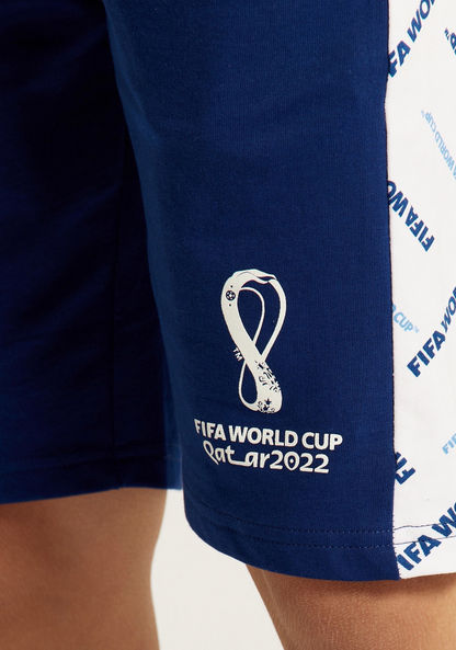 FIFA Printed Shorts with Drawstring Closure and Pockets