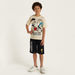 Snoopy Graphic Print T-shirt with Shorts Set-Clothes Sets-thumbnail-1