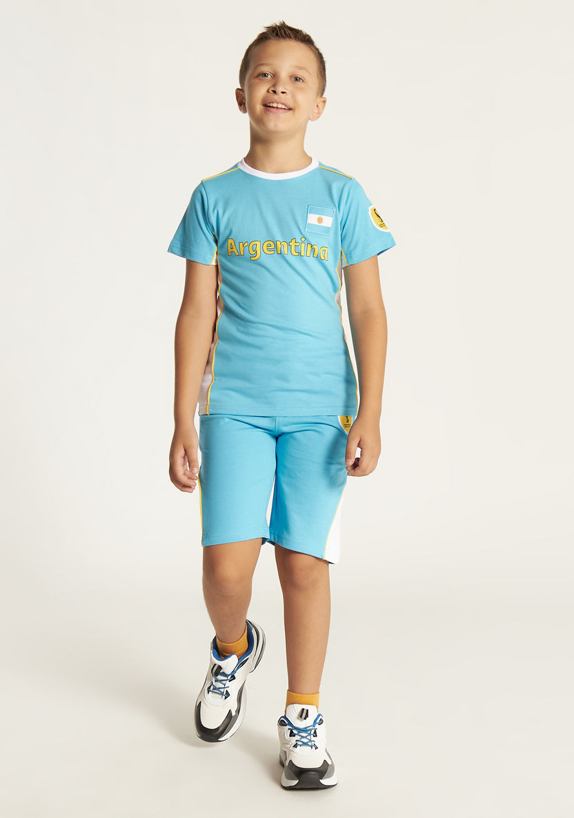 FIFA Printed Round Neck T-shirt and Shorts Set-Clothes Sets-image-0