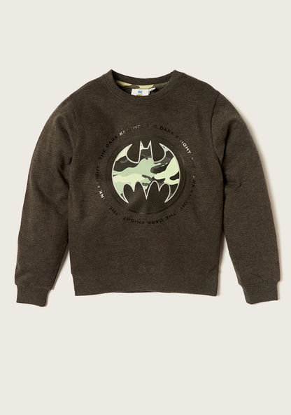 Batman Print Crew Neck Sweatshirt and Jogger Set