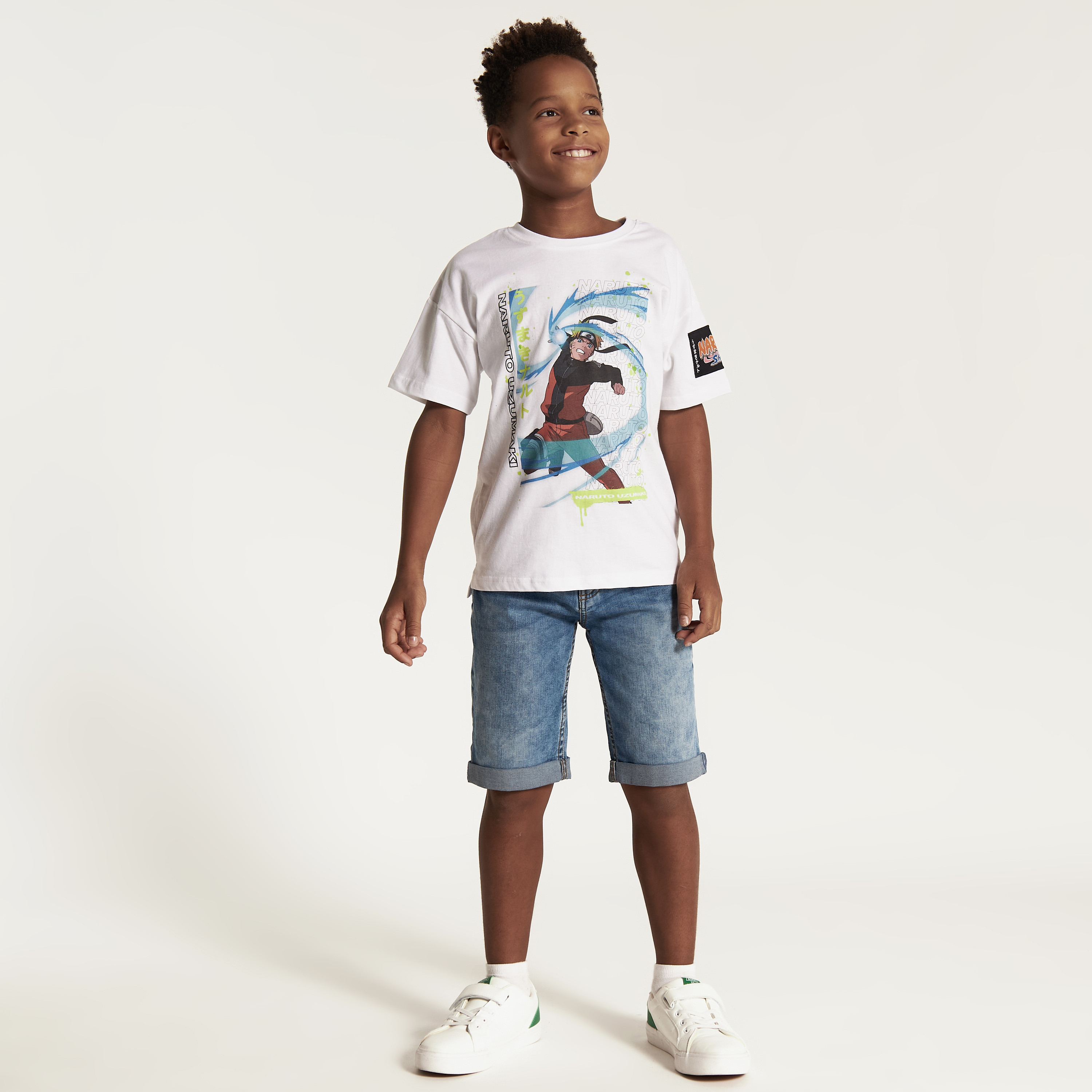 Hasbro Naruto Print Crew Neck T-shirt with Short Sleeves-boys-clothing-tshirtsandpolos-image-1