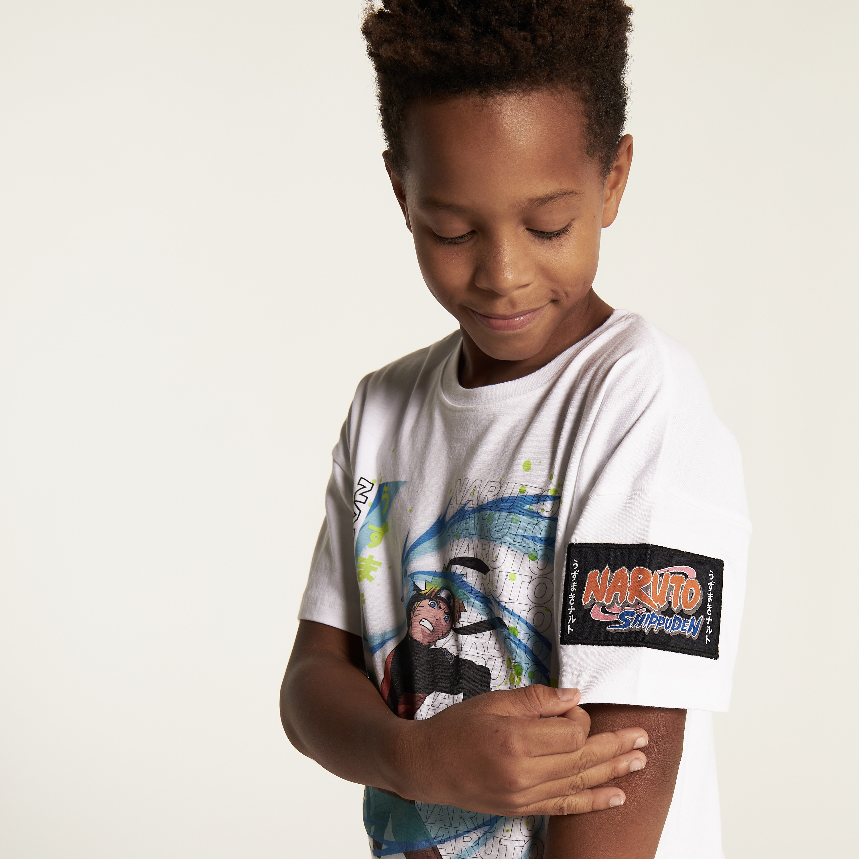 Hasbro Naruto Print Crew Neck T-shirt with Short Sleeves-boys-clothing-tshirtsandpolos-image-3