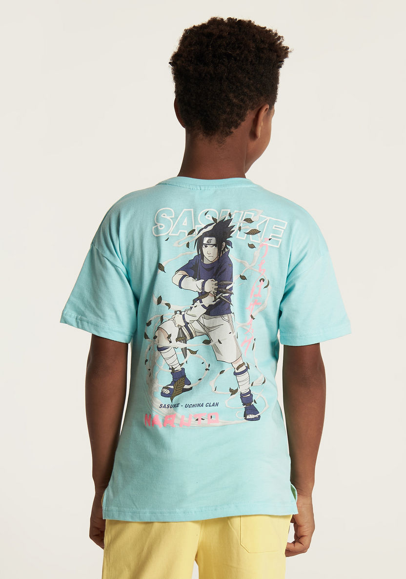Hasbro Naruto Print Crew Neck T-shirt with Short Sleeves-T Shirts-image-2
