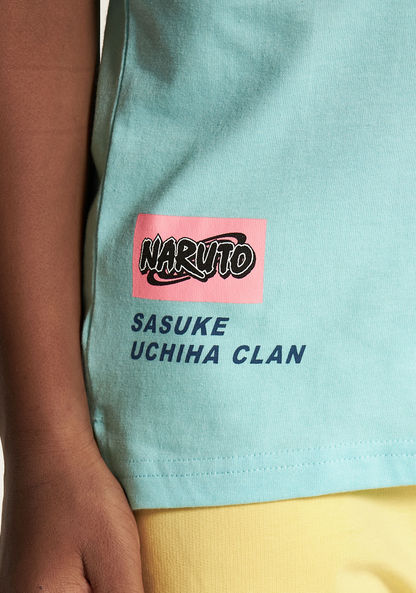 Hasbro Naruto Print Crew Neck T-shirt with Short Sleeves