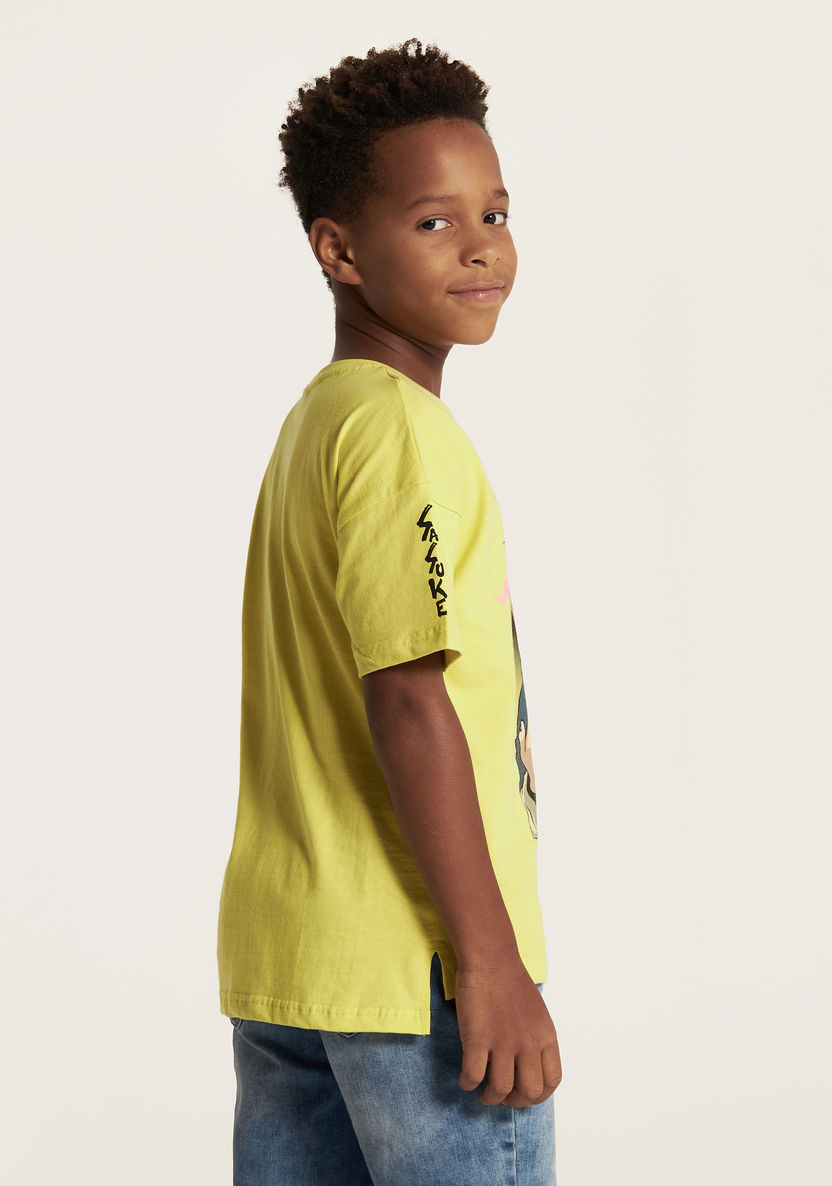 Hasbro Naruto Print Crew Neck T-shirt with Short Sleeves-T Shirts-image-3