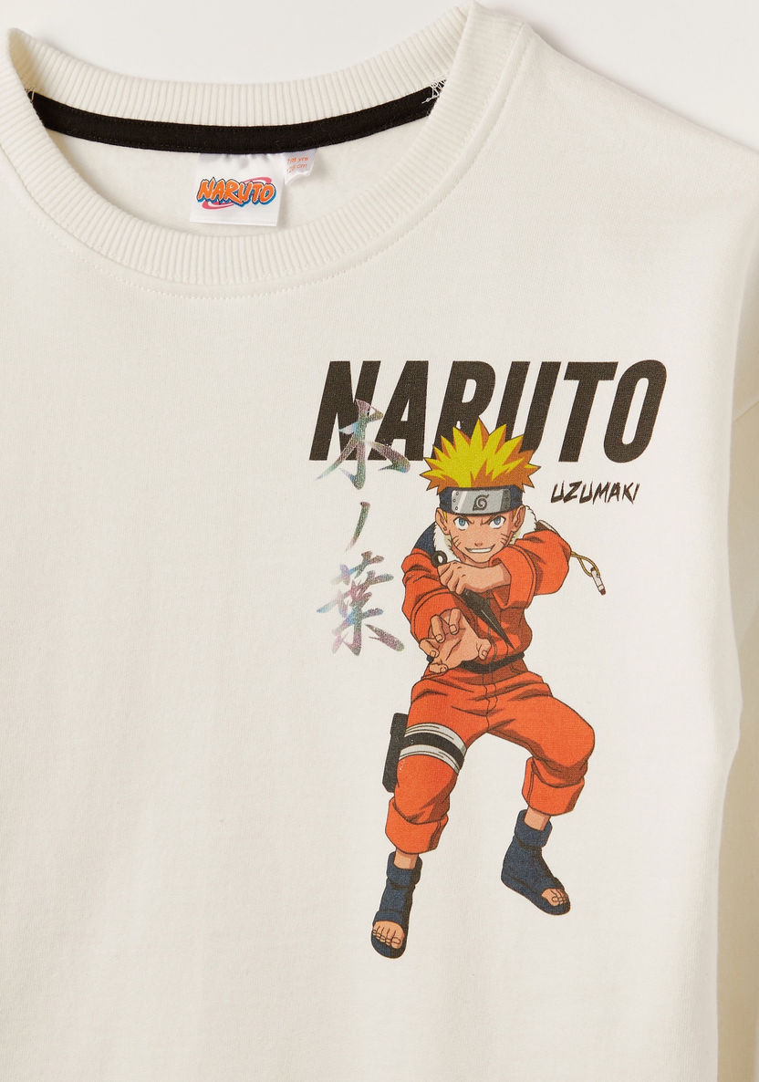 Naruto Print Sweatshirt with Round Neck and Long Sleeves-Sweatshirts-image-1