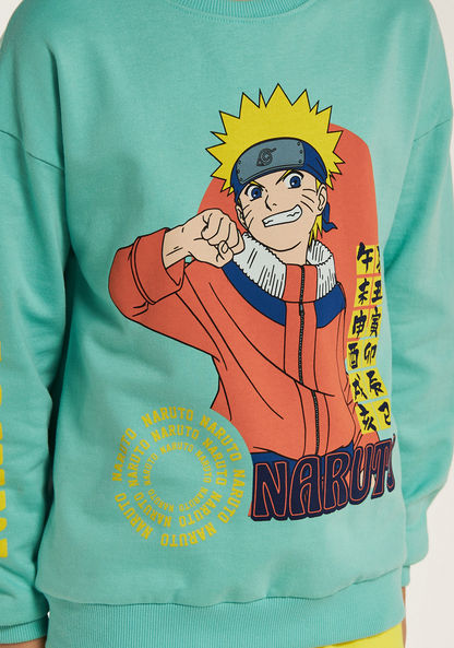 TV Tokyo Naruto Print Sweatshirt with Crew Neck and Long Sleeves-Sweatshirts-image-2