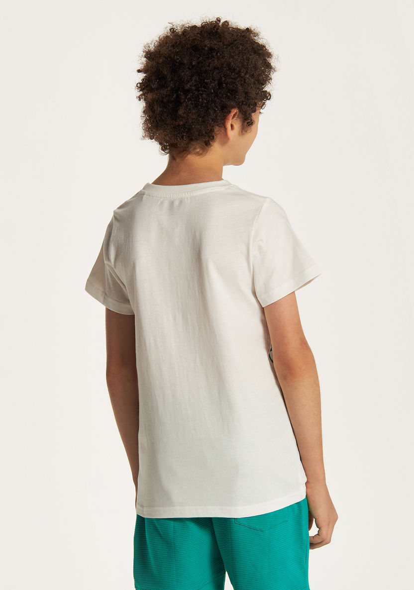Kappa Logo Print T-shirt with Crew Neck and Short Sleeves-Tops-image-3