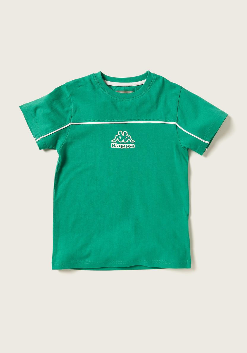 Kappa Printed Crew Neck T-shirt and Shorts Set-Clothes Sets-image-2
