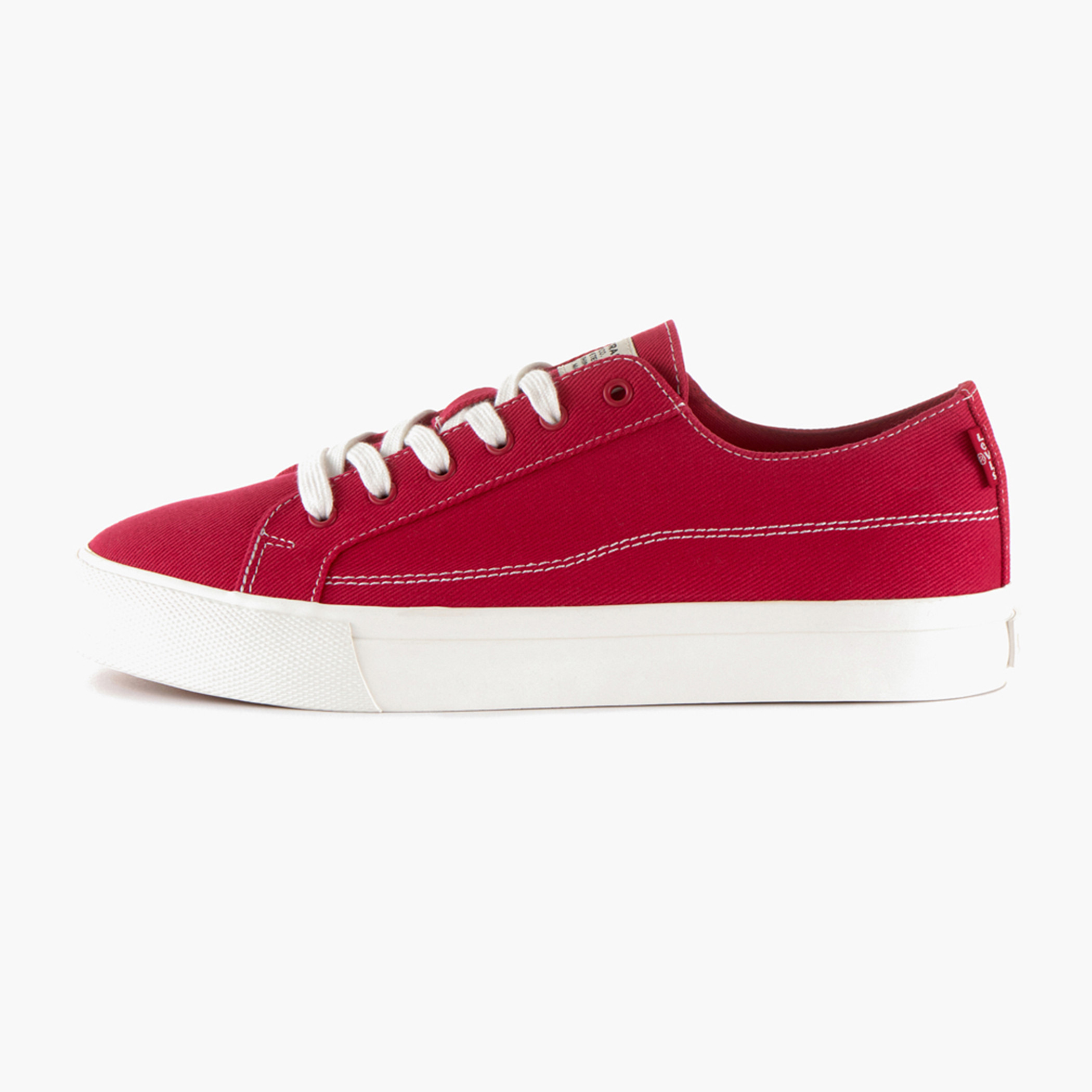 Levi's Men Red Self Design Sneakers with Lace Up Closure-men-shoes-sneakers-image-1