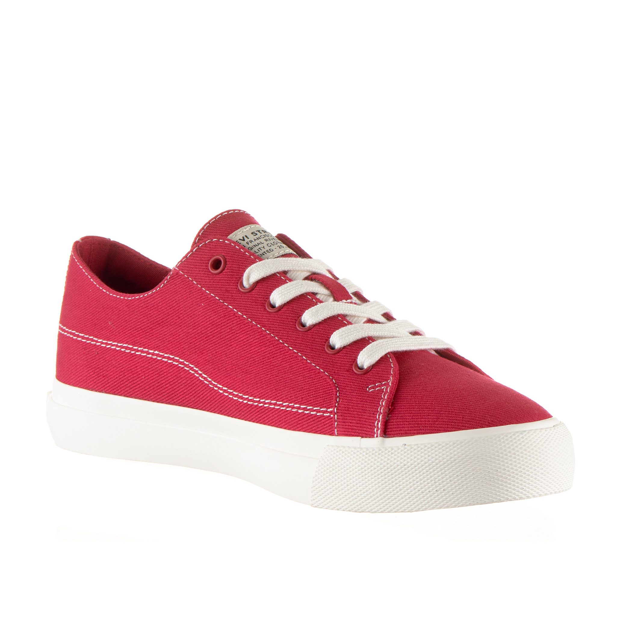 Levi's Men Red Self Design Sneakers with Lace Up Closure-men-shoes-sneakers-image-3
