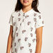 Juniors Unicorn Print Polo T-shirt with Short Sleeves and Button Closure-T Shirts-thumbnail-2