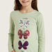 Juniors Sequin Embellished Butterfly Print T-shirt with Long Sleeves-T Shirts-thumbnailMobile-2